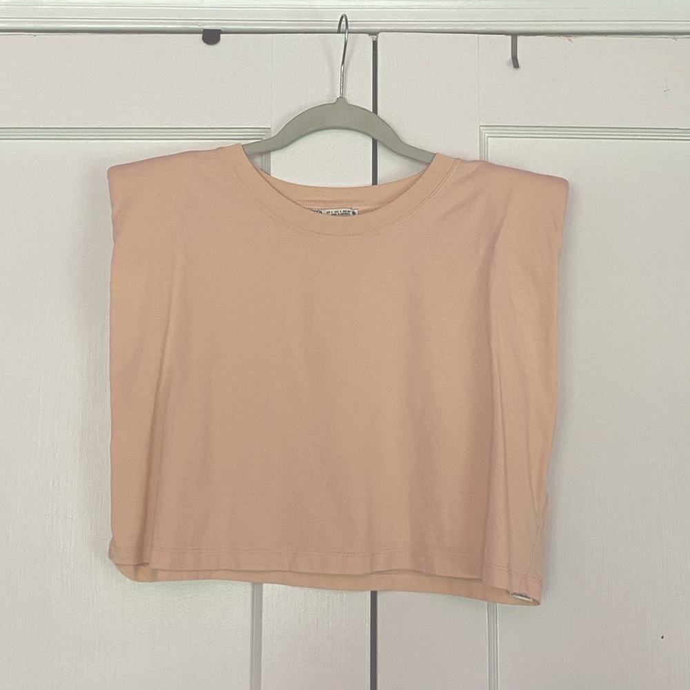 Zara Shoulder Padded Crop Top